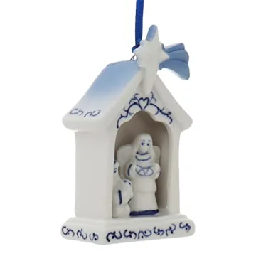 Delft Blue Holy Family Ornaments for Elegant Christmas Decor