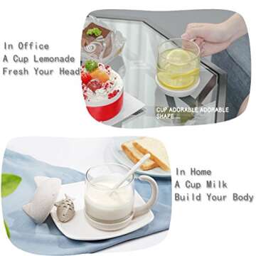 Cute Cat Glass Cup Tea Mug With Fish Tea Infuser Strainer Filter