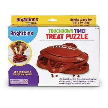 Brightkins Touchdown Time! Treat Puzzle - Dog Puzzle Toys, Interactive Dog Toys, Gifts for Dogs