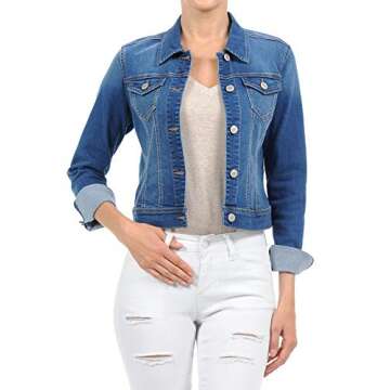 FashionMille Women's Classic Casual Denim Jacket