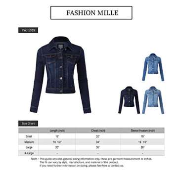FashionMille Women's Classic Casual Denim Jacket