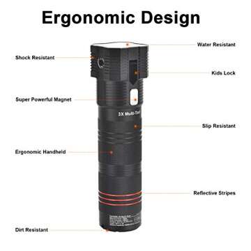 CarAIDE Super Safe Jump Starter(12V 1000A, up to 6.0L Gas, 4.0L Diesel Engine), Car Battery Booster, 18 in 1 Emergency Escape Multi-Tools, Window Breaker, Seat Belt Cutter, Alarm, SOS Flash