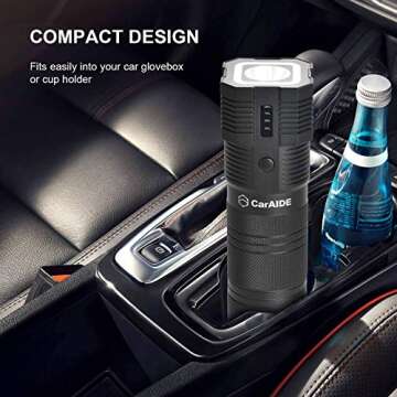CarAIDE Super Safe Jump Starter(12V 1000A, up to 6.0L Gas, 4.0L Diesel Engine), Car Battery Booster, 18 in 1 Emergency Escape Multi-Tools, Window Breaker, Seat Belt Cutter, Alarm, SOS Flash