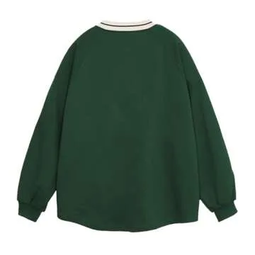 Aelfric Eden Oversized Crewneck Sweatshirts for Men Red Vintage Graphic Pullover Loose Fit Streetwear Long Sleeve Top