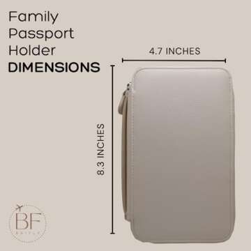 Family Passport Holder for 5 - Multiple Passport Holder w/Compartments & Slots - Leather Travel Document Holder - Sleek & Functional Passport Holder Family for Boarding Pass, or Bills