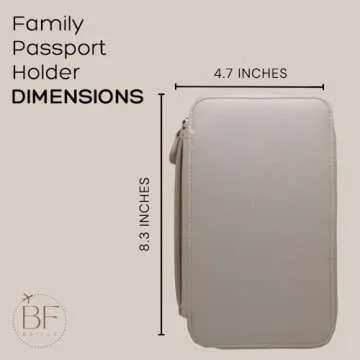 Family Passport Holder for 5 - Multiple Passport Holder w/Compartments & Slots - Leather Travel Document Holder - Sleek & Functional Passport Holder Family for Boarding Pass, or Bills