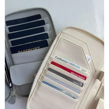 Family Passport Holder for 5 - Multiple Passport Holder w/Compartments & Slots - Leather Travel Document Holder - Sleek & Functional Passport Holder Family for Boarding Pass, or Bills