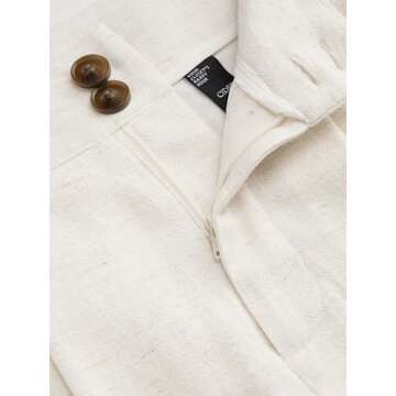 CIDER Women's Linen Blend Pants Wide Leg High Waist Business Casual Lounge Pant with Pockets