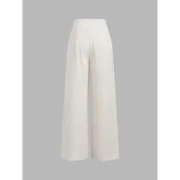 CIDER Women's Linen Blend Pants Wide Leg High Waist Business Casual Lounge Pant with Pockets