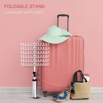 Sunnacate Height Adjustable Braiding Hair Rack with 120 Pegs, 2-side Hair Extension Holder, Hair Holder with Hair Braiding Tools for Stylists(Patent Protection)