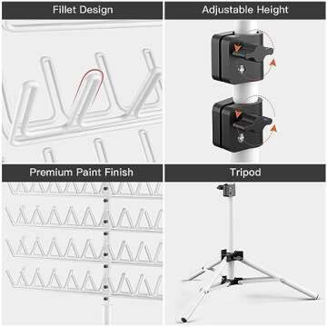 Sunnacate Height Adjustable Braiding Hair Rack with 120 Pegs, 2-side Hair Extension Holder, Hair Holder with Hair Braiding Tools for Stylists(Patent Protection)