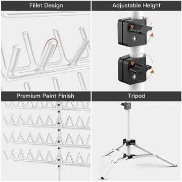 Sunnacate Height Adjustable Braiding Hair Rack with 120 Pegs, 2-side Hair Extension Holder, Hair Holder with Hair Braiding Tools for Stylists(Patent Protection)