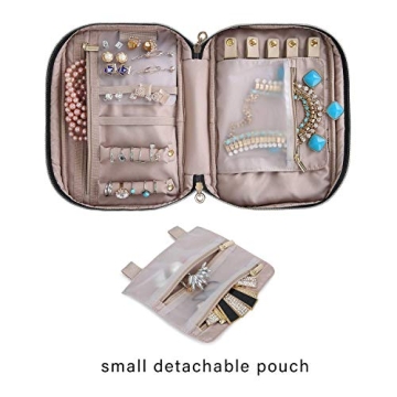 BAGSMART Grey Travel Jewelry Organizer Compact Storage