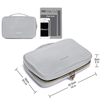 BAGSMART Grey Travel Jewelry Organizer Compact Storage