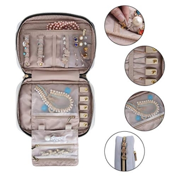 BAGSMART Grey Travel Jewelry Organizer Compact Storage