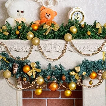 12 Feet Wooden Beads Garland for Christmas Decor