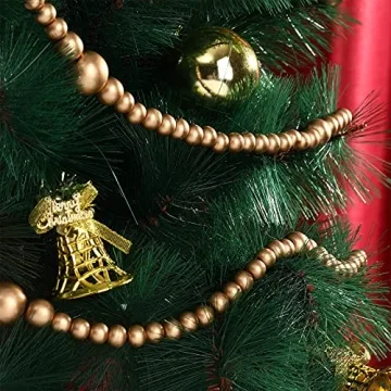 12 Feet Wooden Beads Garland for Christmas Decor