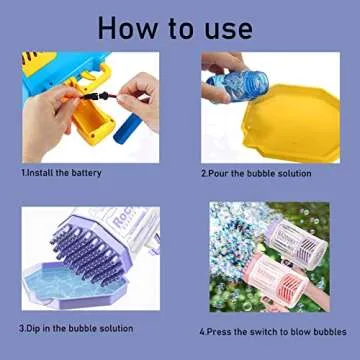 Bubble Gun Bubble Machine Gun 69 Holes Automatic Bubbles Machine for Kids Adults Outdoor Toys Gift for Birthday Wedding Party Bubble Blaster for Indoor Bubble Blower Toddlers - Blue Bubble Makers