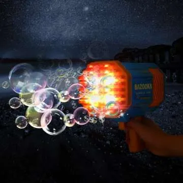 Bubble Gun Bubble Machine Gun 69 Holes Automatic Bubbles Machine for Kids Adults Outdoor Toys Gift for Birthday Wedding Party Bubble Blaster for Indoor Bubble Blower Toddlers - Blue Bubble Makers