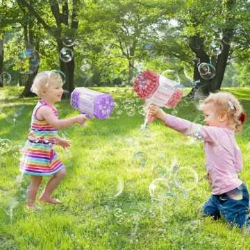 Bubble Gun Bubble Machine Gun 69 Holes Automatic Bubbles Machine for Kids Adults Outdoor Toys Gift for Birthday Wedding Party Bubble Blaster for Indoor Bubble Blower Toddlers - Blue Bubble Makers