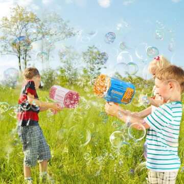 Bubble Gun Bubble Machine Gun 69 Holes Automatic Bubbles Machine for Kids Adults Outdoor Toys Gift for Birthday Wedding Party Bubble Blaster for Indoor Bubble Blower Toddlers - Blue Bubble Makers