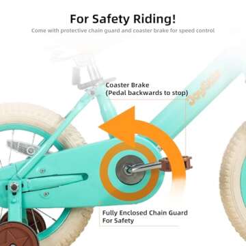 Kids Vintage Bike with Training Wheels - JOYSTAR 16 Inch