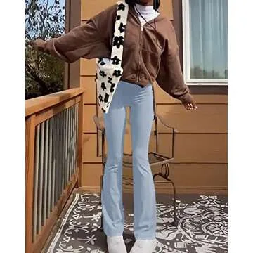 Aurgelmir Bootcut Yoga Pants with Pockets - Blue