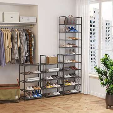 Z&L HOUSE 10 Tier Shoe Rack - Tall & Sturdy Shoe Organizer
