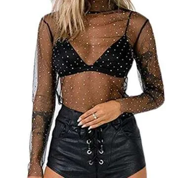 Chic Women’s Mesh Top - Stunning & Versatile Blouse