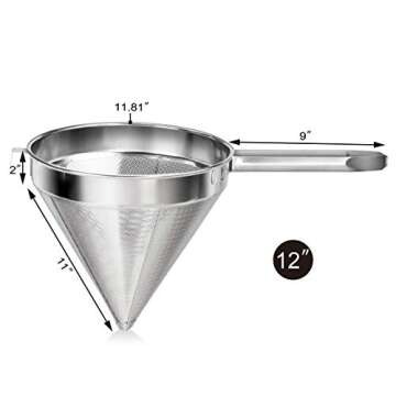 New Star Foodservice 10-Inch Stainless Steel China Cap Strainer - Sturdy & Versatile