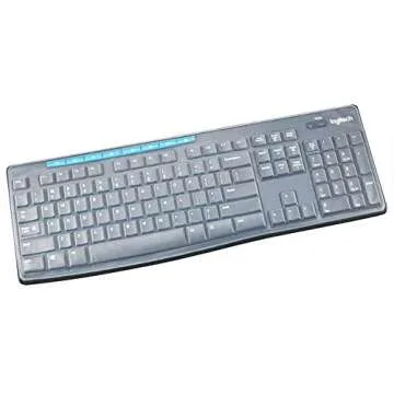Ultra Thin Desktop PC Silicone Clear Keyboard Cover Skin Protector Compatible for Logitech MK270 Wireless Keyboard & Logitech K200 K260 K270 MK200 MK260 Keyboard (NOT for Other Desktop Keyboards)