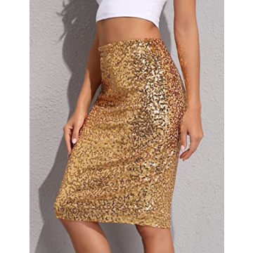 Stylish High Waist Sequin Skirt for Women – PrettyGuide