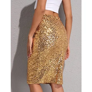 Stylish High Waist Sequin Skirt for Women – PrettyGuide
