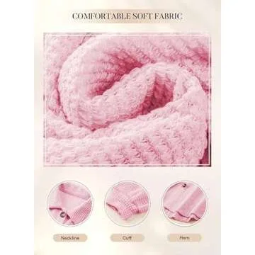 SHEWIN Women's Casual Waffle Knit Button-Down Shacket