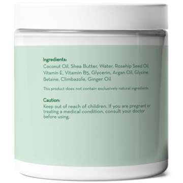 Pure Body Naturals Coconut Oil Hair Mask, Deep Conditioning Hair Treatment for Dry Damaged and Color Treated Hair, Sulfate Free Hair Conditioner, Moisturizes, Repairs, 8.8 Fl Oz