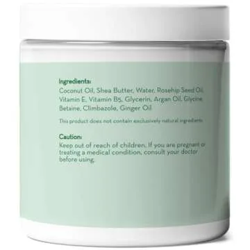 Pure Body Naturals Coconut Oil Hair Mask, Deep Conditioning Hair Treatment for Dry Damaged and Color Treated Hair, Sulfate Free Hair Conditioner, Moisturizes, Repairs, 8.8 Fl Oz