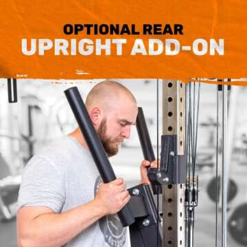 Pulley Cable Machine Tower [Bells of Steel] Cable Tower Squat Stand, Weight Plate Loadable Sleeves, Home Gym Cable Weight Machine, Nylon Pulleys, 2:1 Ratio, 250lb Capacity