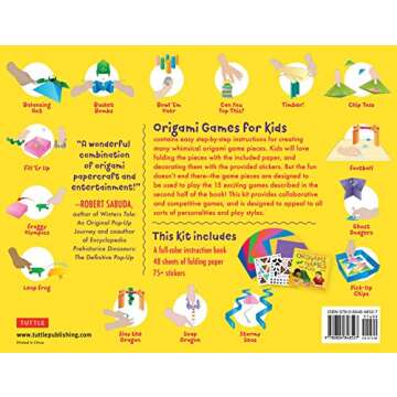 Origami Games for Kids Kit: Action Packed Games and Paper Folding Fun! [Origami Kit with Book, 48 Pa...