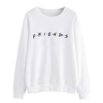 MISSACTIVER Women’s Sweatshirt Letter Print Long Sleeve Loose Cotton Pullover Shirt Top