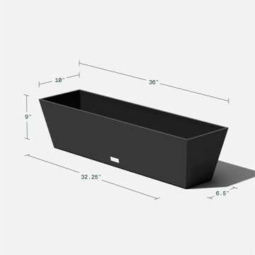 Veradek Pure Series Window Box Planter - Stylish Durable Planter for Indoor/Outdoor Use
