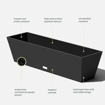 Veradek Pure Window Box Planter - Durable Indoor/Outdoor Planter