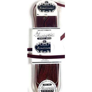 Vintage 3/8'' Velvet Ribbon in Cappuccino Brown - 5 Yards