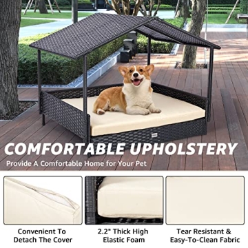Comfort and Style: Wicker Dog House Elevated Bed