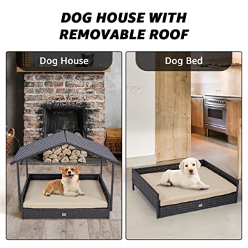 Comfort and Style: Wicker Dog House Elevated Bed