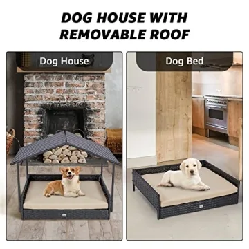Comfort and Style: Wicker Dog House Elevated Bed