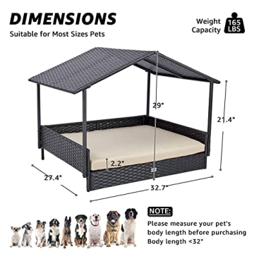 Comfort and Style: Wicker Dog House Elevated Bed