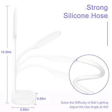 AORAEM LED Light Nail Lamp 12W Portable Gooseneck Lamp Gel Light Nail Dryer Gel Polish Light Professional Nail Light for Gel Nail (BB-White)