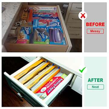 CRAKTH Bamboo Wrap Dispenser - 3 in 1 Organizer Solution