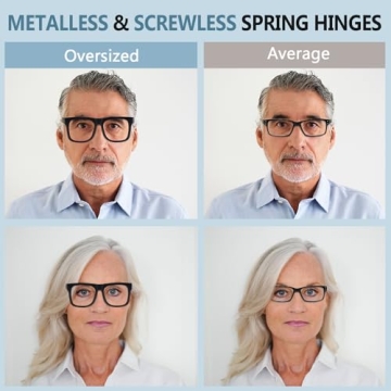 GUD Oversized Reading Glasses Screwless Spring Hinge 6 Pack