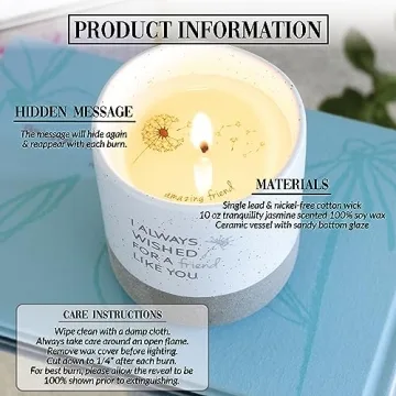 Jasmine Scented Pavilion Candle with Hidden Message - 10 oz